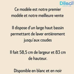Dileci Lavabo d'ablutions Méca - Bassin Lavage des pieds Wudu Blanc -