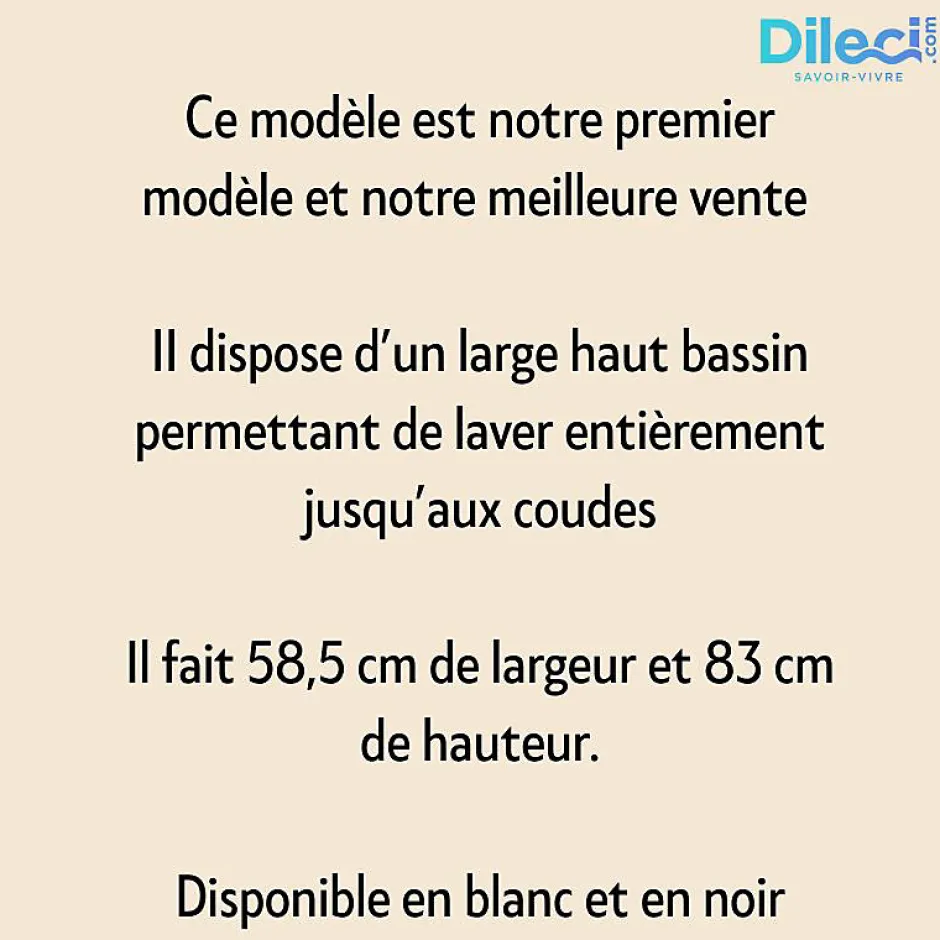 Dileci Lavabo d'ablutions Méca - Bassin Lavage des pieds Wudu Blanc -