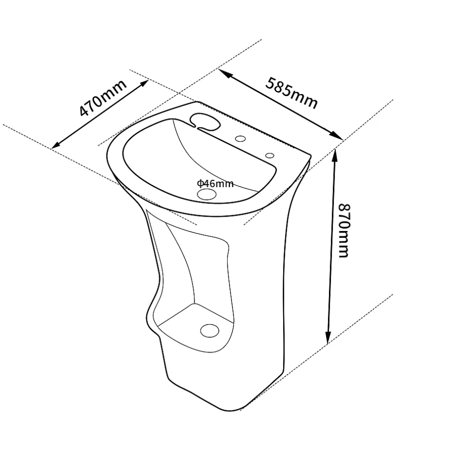 Dileci Lavabo d'ablutions Méca - Bassin Lavage des pieds Wudu Blanc -