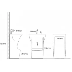 Dileci Lavabo d'ablutions Méca - Bassin Lavage des pieds Wudu Blanc -