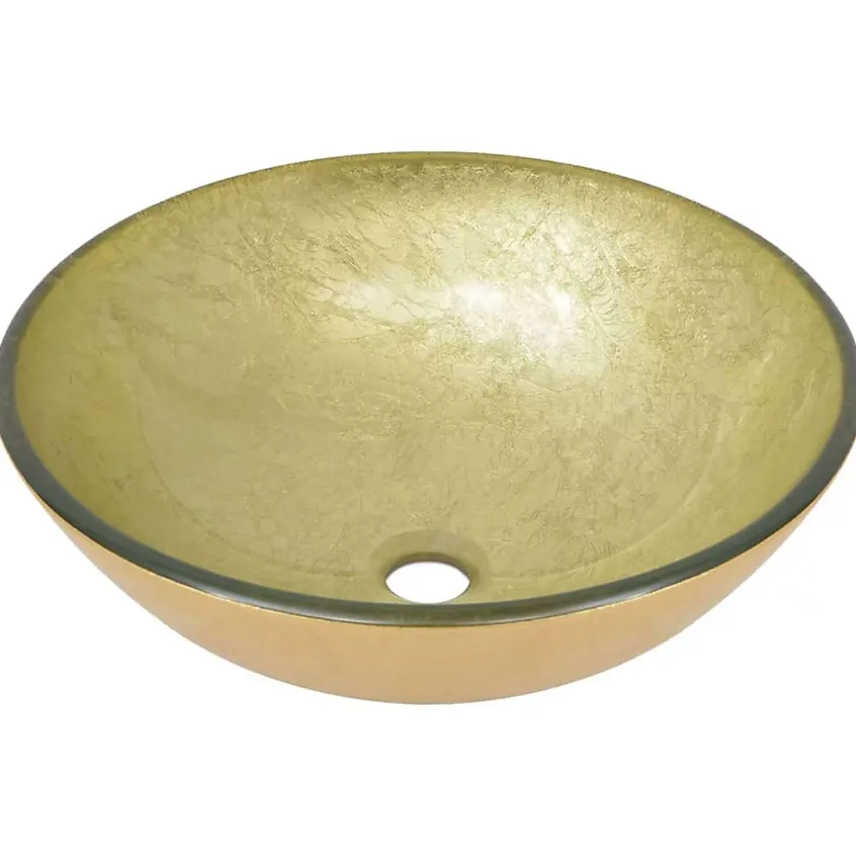 Helloshop26 Lavabo de bain avec robinet et verre transparent* Lavabo