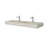 Kiamami Valentina Lavabo De Salle De Bain Avec 2 Vasques 120 Cm En Hpl Effet Glace* Lavabo