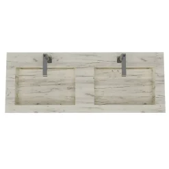 Kiamami Valentina Lavabo De Salle De Bain Avec 2 Vasques 120 Cm En Hpl Effet Glace* Lavabo