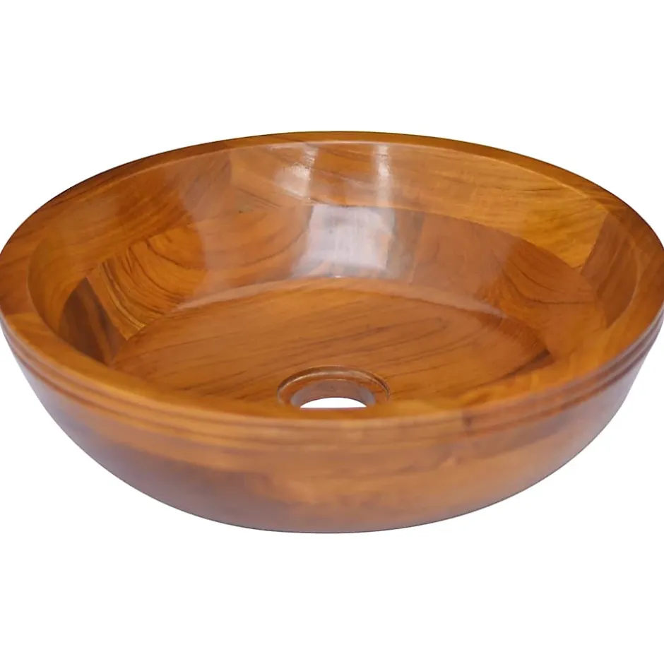 Helloshop26 Lavabo de salle d'eau vasque à bois