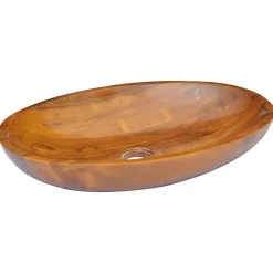 Helloshop26 Lavabo de salle d'eau vasque à bois* Lavabo