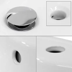 ECD Germany Lavabo en ceramique blanc vasque a poser rond Evier moderne toilette 460x155mm