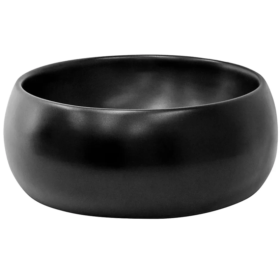 Luxebath Lavabo en ceramique noir mat vasque a poser ronde pour salle de bain 400x155 mm* Vasque À Poser