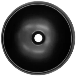 Luxebath Lavabo en ceramique noir mat vasque a poser ronde pour salle de bain 400x155 mm* Vasque À Poser