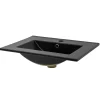 Luxebath Lavabo en ceramique noir mat vasque encastrer pour salle de bain 615x470x175 mm