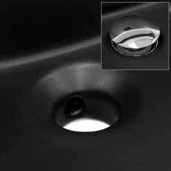 Luxebath Lavabo en ceramique noir mat vasque encastre pour salle de bain 870x505x225 mm
