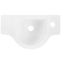 Ml-Design Lavabo en ceramique ovale blanc Evier avec trou pour robinet a droite 445x225 mm