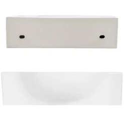 Ml-Design Lavabo en ceramique ovale blanc Evier avec trou pour robinet a droite 445x225 mm