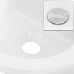 Ml-Design Lavabo en ceramique ovale blanc Evier avec trou pour robinet a droite 445x225 mm