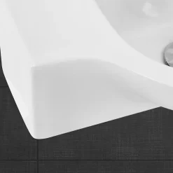 Ml-Design Lavabo en ceramique ovale blanc Evier avec trou pour robinet a droite 445x225 mm