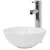 Ml-Design Lavabo en ceramique pour salle de bain lavabo a poser forme ronde 28x11,6 cm