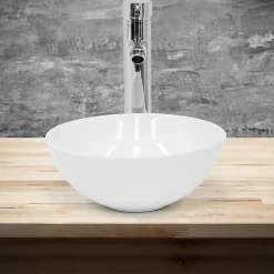 Ml-Design Lavabo en ceramique pour salle de bain lavabo a poser forme ronde 28x11,6 cm