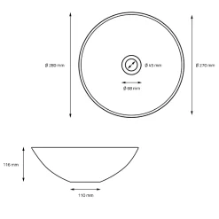 Ml-Design Lavabo en ceramique pour salle de bain lavabo a poser forme ronde 28x11,6 cm