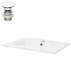 Ml-Design Lavabo en céramique blanc avec garniture de vidage et trop-plein 610x165x460 mm