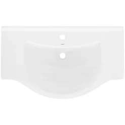 Luxebath Lavabo en céramique blanc avec garniture de vidage et trop-plein