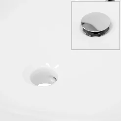 ECD Germany Lavabo en céramique blanc avec garniture de vidage lave-mains moderne 605x165 mm