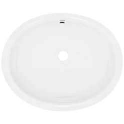 Ml-Design Lavabo en céramique blanc avec garniture de vidage et trop-plein