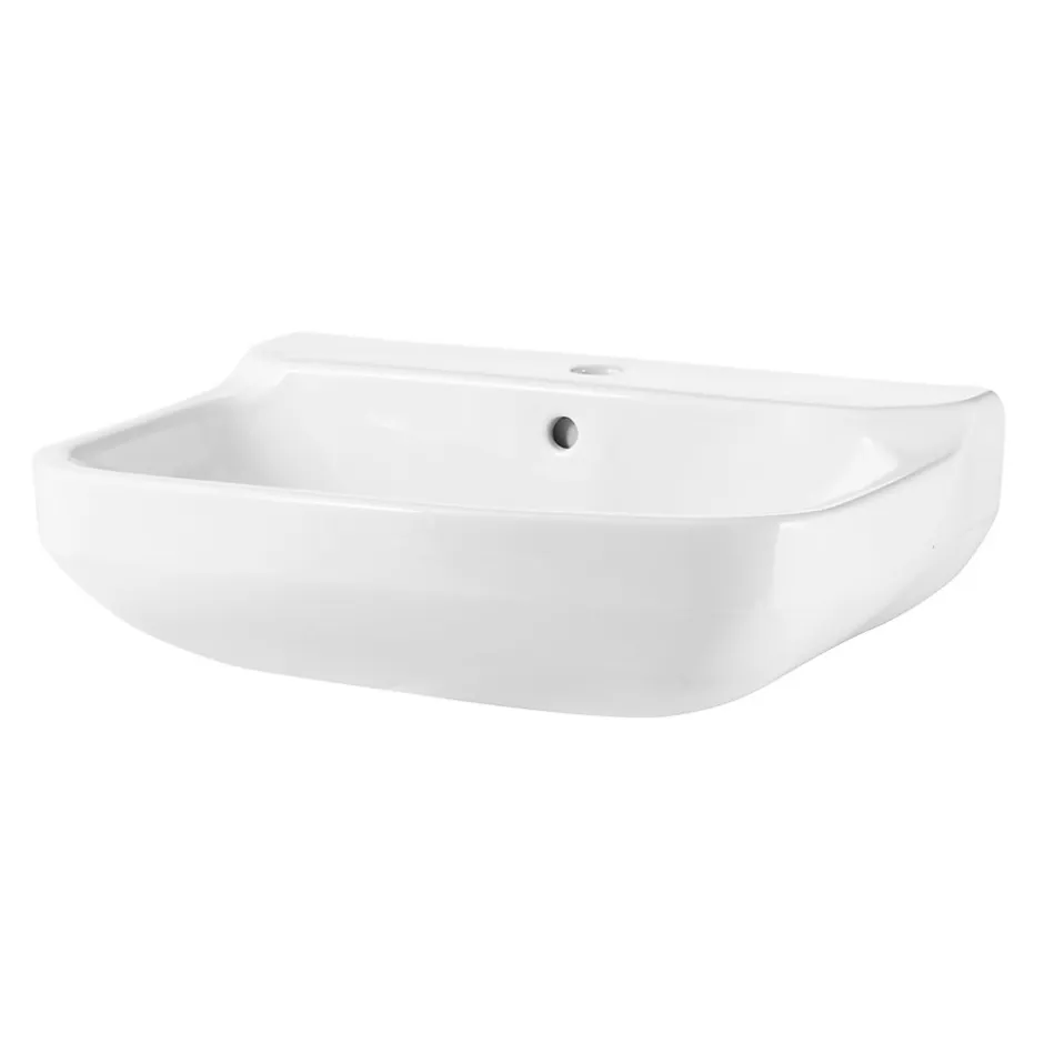 GoodHome Lavabo en céramique, blanc, l.55 cm Teesta* Lavabo