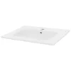 ECD Germany Lavabo en céramique blanc avec garniture de vidage vasque encastrer 610x465 mm* Vasque À Encastrer