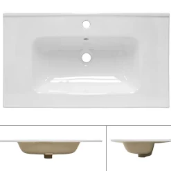 Ml-Design Lavabo en céramique blanc avec garniture de vidage et trop-plein* Vasque À Encastrer