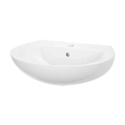 GoodHome Lavabo en céramique blanc brillant l.55,5 x H.19,1 x P.47,2 cm Tasi