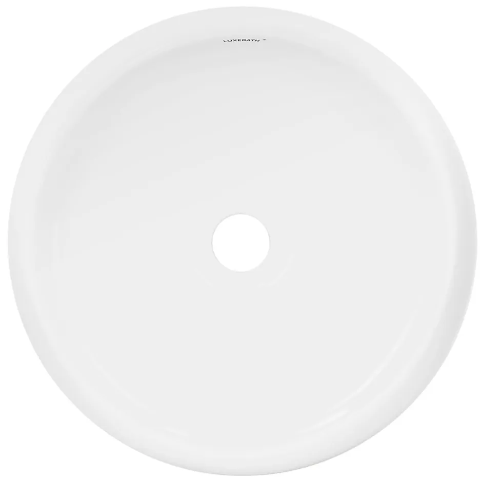 ECD Germany Lavabo en céramique blanc vasque èvier à poser design rond moderne 400 mm