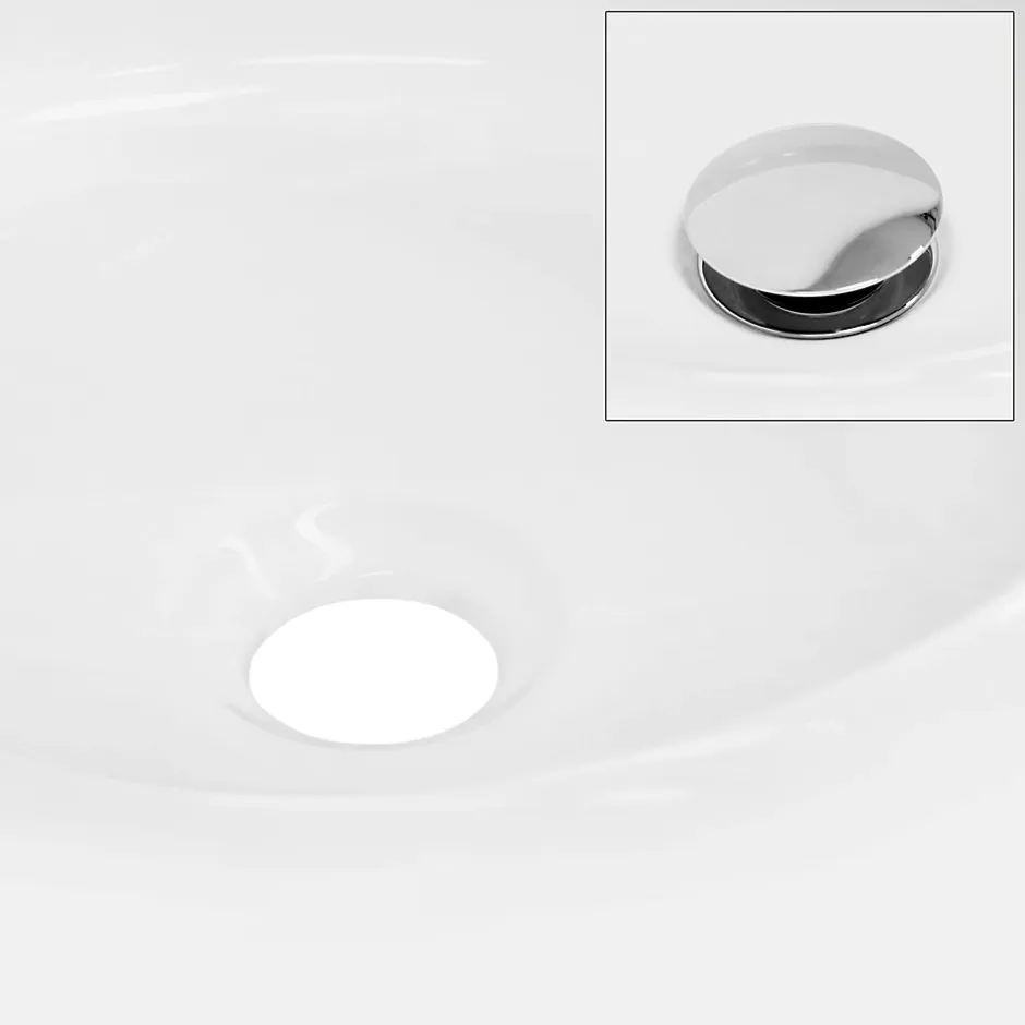 ECD Germany Lavabo en céramique blanc vasque èvier à poser design rond moderne 400 mm