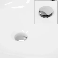 ECD Germany Lavabo en céramique blanc avec garniture de vidage lave-mains moderne 590x390 mm* Lavabo