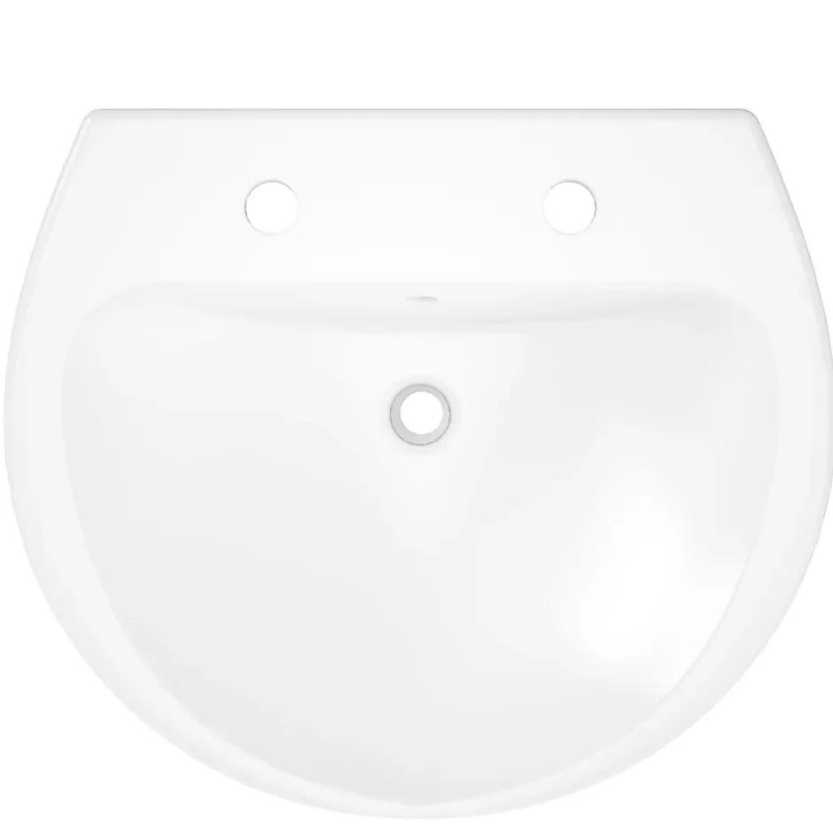 GoodHome Lavabo en céramique, blanc, l.55 cm Cavally