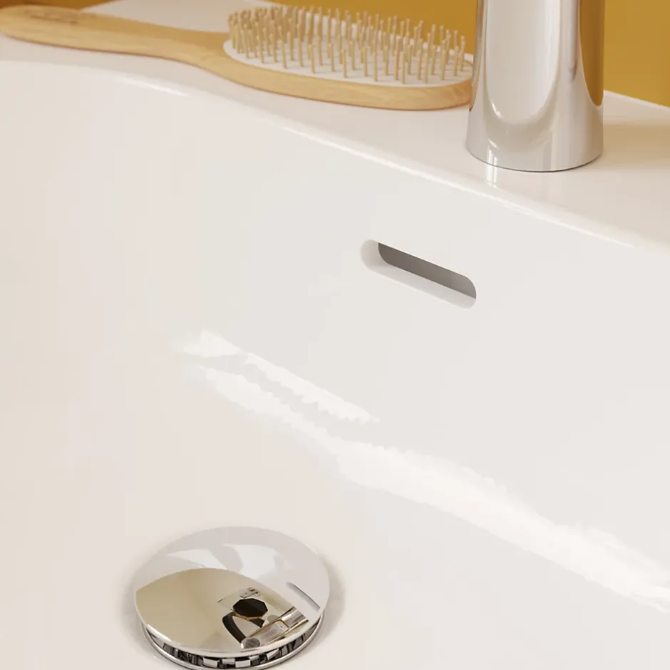 GoodHome Lavabo en céramique, blanc, l.55 cm Cavally