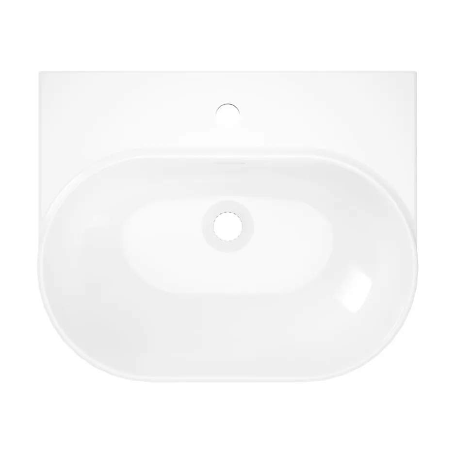 GoodHome Lavabo en céramique, blanc, l.55 cm Cavally