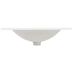 ECD Germany Lavabo en céramique blanc avec garniture de vidage et trop-plein 610x465x175 mm* Vasque À Encastrer