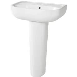 GoodHome Lavabo en céramique blanche l.57 cm Cavally* Lavabo