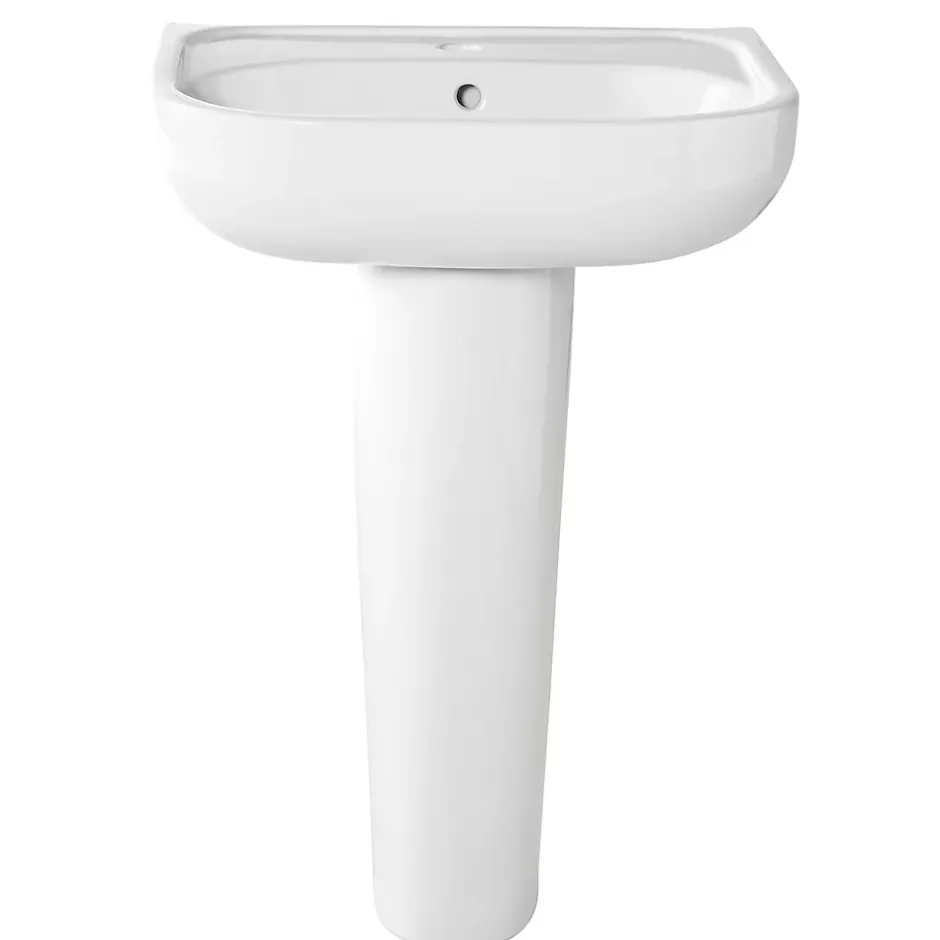 GoodHome Lavabo en céramique blanche l.57 cm Cavally* Lavabo