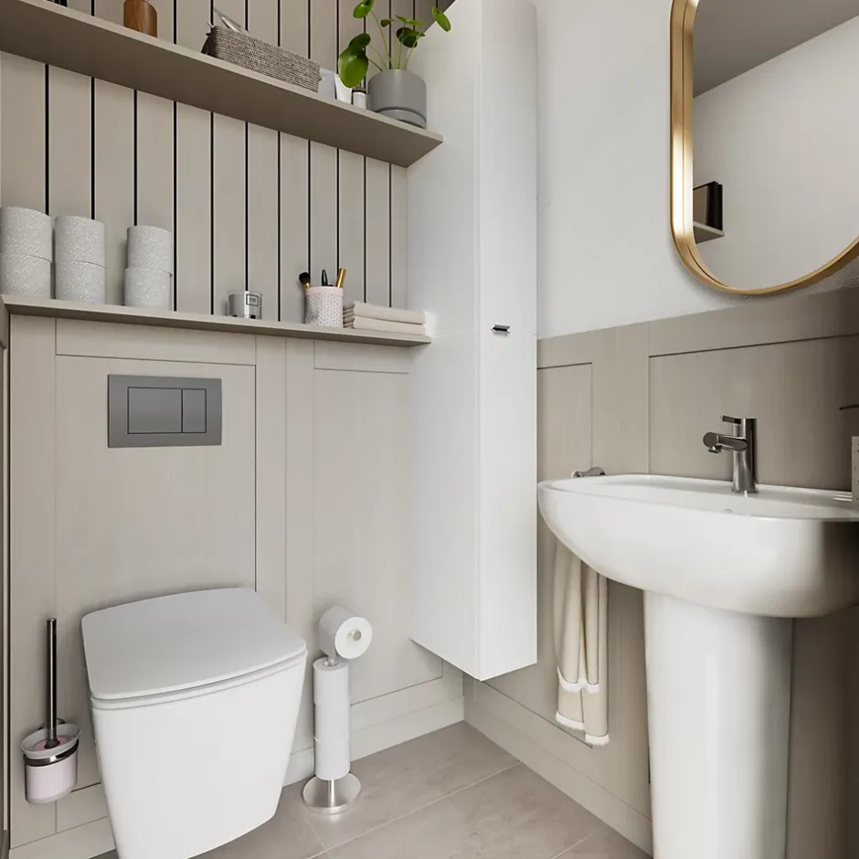 GoodHome Lavabo en céramique blanche l.57 cm Cavally* Lavabo