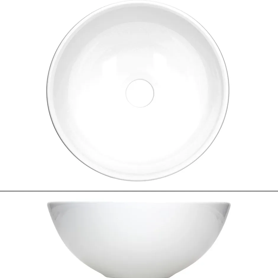 Ml-Design Lavabo en céramique ronde blanc sans trop-plein avec bonde de vidage 280x116 mm* Lavabo