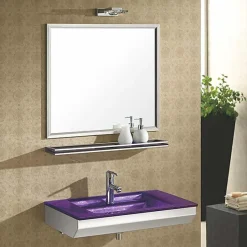 Wikao Lavabo en verre couleur prune Emerald - Prune