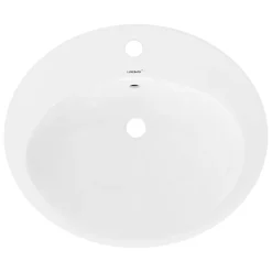 Luxebath Lavabo encastré céramique blanc brillant ovale avec bonde vidange 57x48,5x19,5cm* Vasque À Encastrer