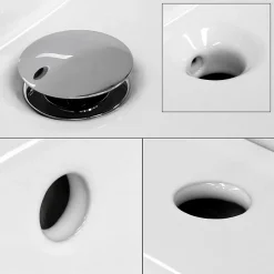 Ml-Design Lavabo encastré en céramique blanc avec garniture de vidage chrome* Vasque À Encastrer