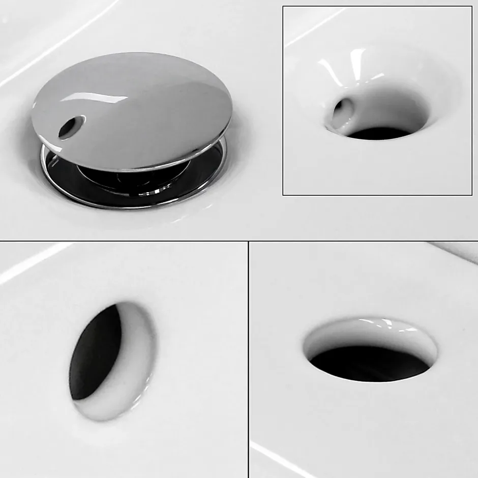 Ml-Design Lavabo encastré en céramique blanc avec garniture de vidage chrome* Vasque À Encastrer