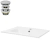 Ml-Design Lavabo encastré en céramique blanc avec garniture de vidage chrome 610x460x165mm