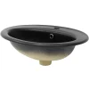 Luxebath Lavabo encastre en céramique noir moderne avec garniture de vidage* Vasque À Encastrer