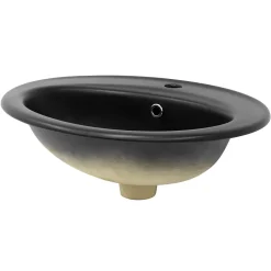 Luxebath Lavabo encastre en céramique noir moderne avec garniture de vidage* Vasque À Encastrer