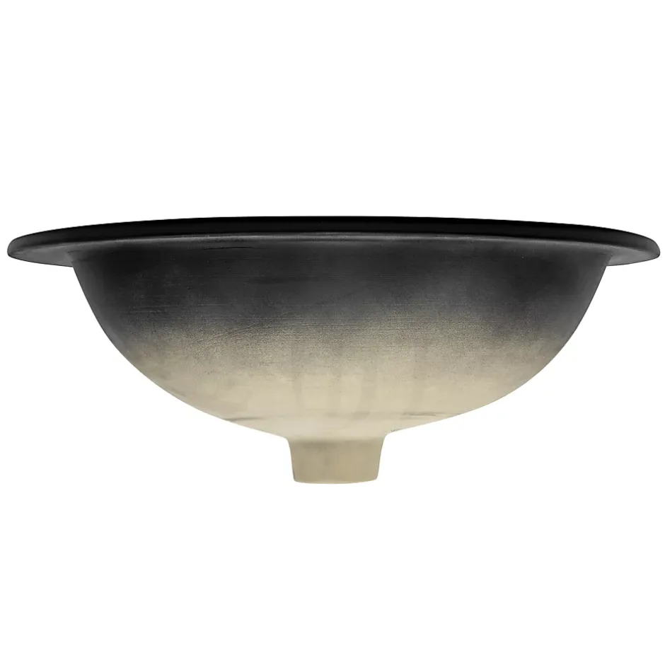 Luxebath Lavabo encastre en céramique noir moderne avec garniture de vidage* Vasque À Encastrer