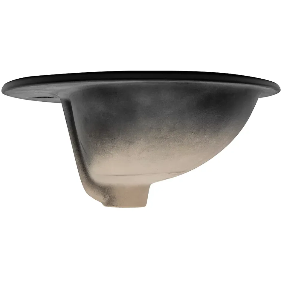 Luxebath Lavabo encastre en céramique noir moderne avec garniture de vidage* Vasque À Encastrer