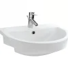 Sanindusa Lavabo mural céramique traditionnelle UrbY 54x46 blanc (robinet et vidage non inclus)